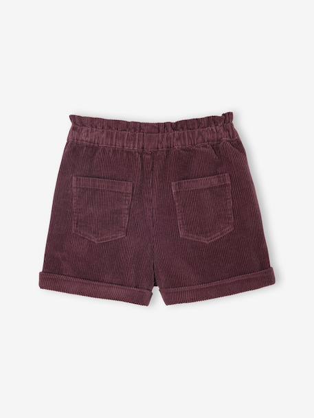 Short en velours fille détail coeurs brillants brodés prune - vertbaudet enfant 
