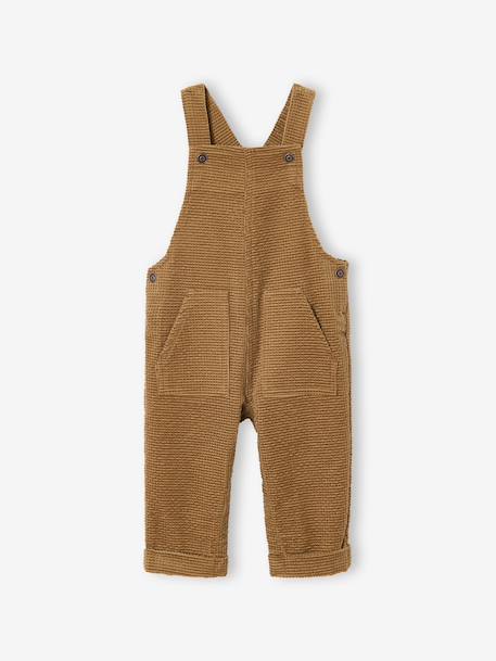 Ensemble bébé salopette en velours + T-shirt caramel - vertbaudet enfant 
