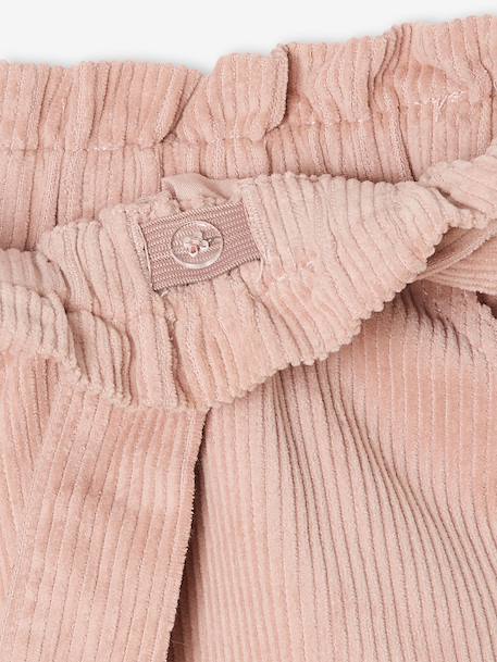 Short en velours fille style paperbag rose poudré - vertbaudet enfant 