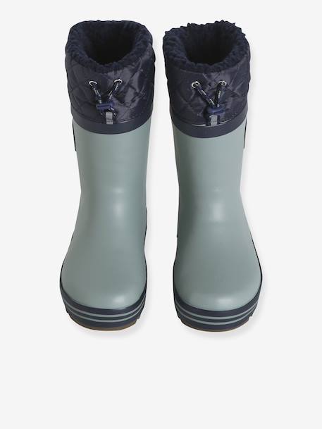 Bottes de pluie fourrées en caoutchouc enfant vert sauge - vertbaudet enfant 
