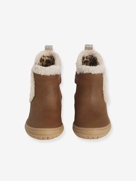 Boots bébé fille synthétique fourrées camel - vertbaudet enfant 