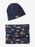 Babyset jongen muts + snood « Nature » marineblauw - vertbaudet enfant 