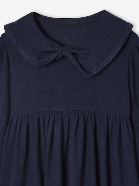 Robe col fantaisie en maille tricot fille blush+marine - vertbaudet enfant 