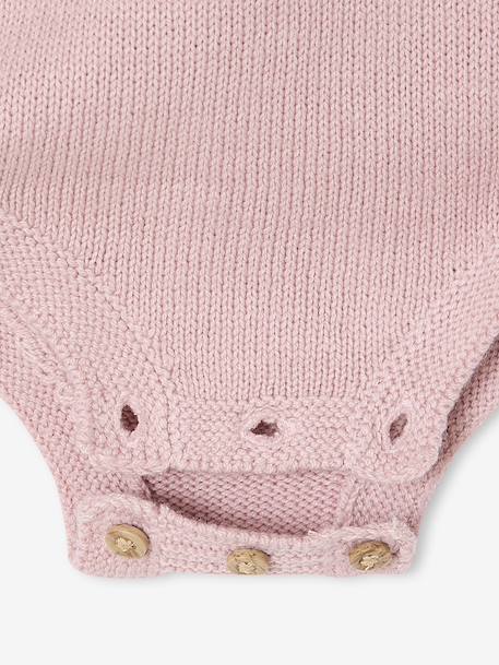 Babypakje met gebreide bloomer en panty's zachtpaars - vertbaudet enfant 