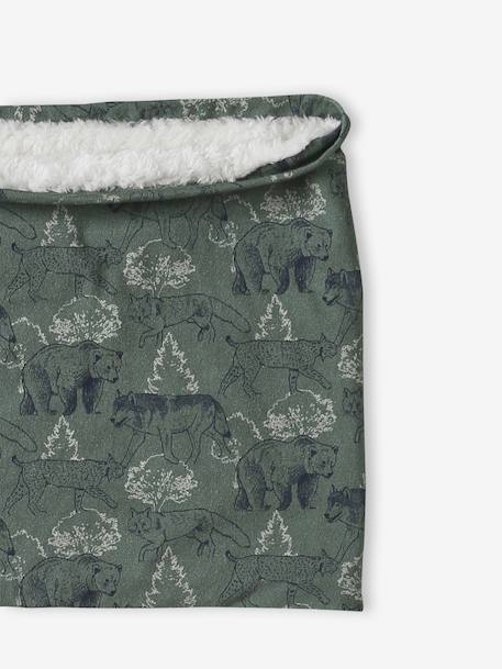 Snood garçon imprimé doublé sherpa marine+vert sauge - vertbaudet enfant 