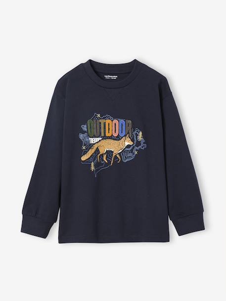 Tee-shirt manches longues imprimé garçon marine - vertbaudet enfant 