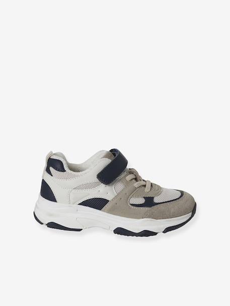 Baskets enfant garçon synthétique lacets élastiqués écru - vertbaudet enfant 