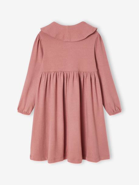 Robe col fantaisie en maille tricot fille blush+marine - vertbaudet enfant 