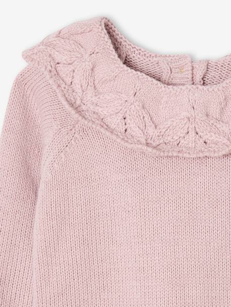 Ensemble naissance barboteuse en tricot et collants mauve - vertbaudet enfant 