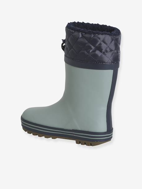 Bottes de pluie fourrées en caoutchouc enfant vert sauge - vertbaudet enfant 