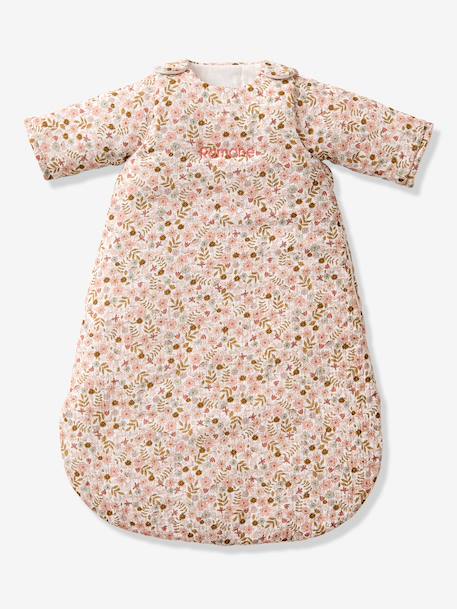 Trappelzak met afneembare mouwen, personaliseerbaar FLORA wit, bedrukt - vertbaudet enfant 