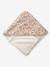 Cape de bain gaze de coton personnalisable + gant de toilette FLORA blanc imprimé - vertbaudet enfant 