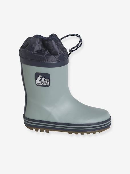 Bottes de pluie fourrées en caoutchouc enfant vert sauge - vertbaudet enfant 