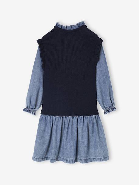 Robe 2 en1 fille marine - vertbaudet enfant 