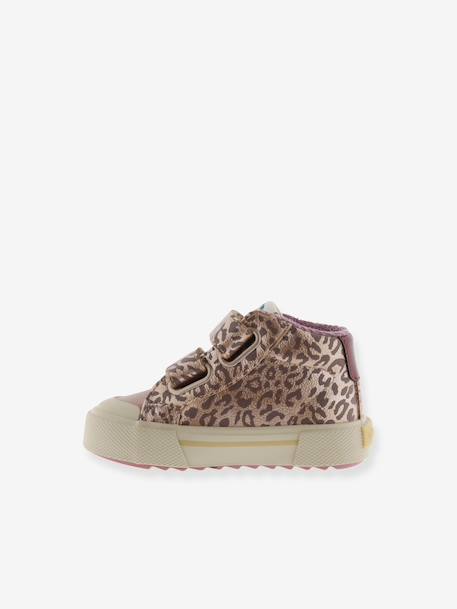 Hoge schoenen met luipaard dierenmotief en klittenbandsluitingen VICTORIA beige - vertbaudet enfant 