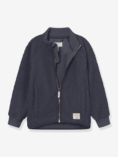 Veste en polaire Teddy avec fermeture éclair enfants MATCEDRIC MINI A TURE bleu foncé+écru+lilas poudré+vert - vertbaudet enfant 
