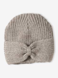 Meisje-Accessoires-Meisjesmuts, sjaal, handschoenen-Geribde meisjesmuts met strik