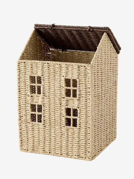 Panier Maison en corde de papier beige - vertbaudet enfant 