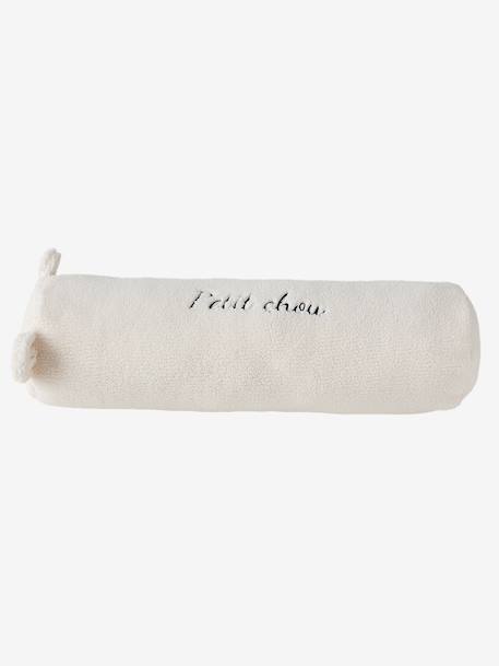 Sherpa rolkussen met aanpasbare naam en afbeelding van een beertje ecru - vertbaudet enfant 