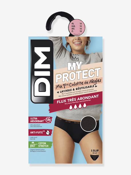 Menstruatie slipjes for girls van biologisch katoen My Protect Zeer Overvloedige Vloed zwart - vertbaudet enfant 