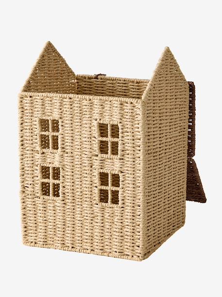 Panier Maison en corde de papier beige - vertbaudet enfant 