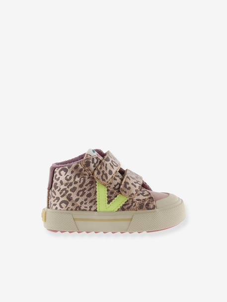 Hoge schoenen met luipaard dierenmotief en klittenbandsluitingen VICTORIA beige - vertbaudet enfant 