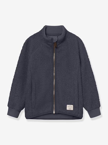 Veste en polaire Teddy avec fermeture éclair enfants MATCEDRIC MINI A TURE bleu foncé+écru+lilas poudré+vert - vertbaudet enfant 