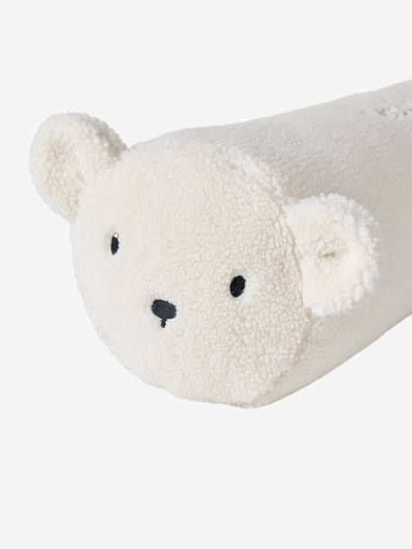 Sherpa rolkussen met aanpasbare naam en afbeelding van een beertje ecru - vertbaudet enfant 