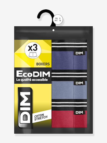 Lot de 3 boxers garçon Ecodim bleu+rouge - vertbaudet enfant 