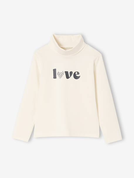 Lot de 3 T-shirts col roulé fille écru+vert de gris - vertbaudet enfant 