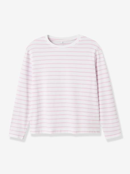 T-shirt fille à manches longues NKFLESLIE noir+rose - vertbaudet enfant 