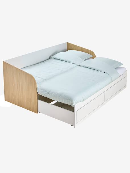 Lit gigogne 80x200cm avec rangement YEL blanc - vertbaudet enfant 