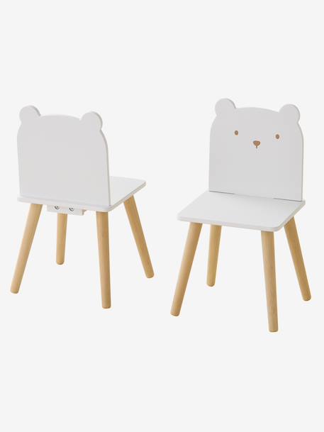 Set table et 2 chaises enfant ourson blanc - vertbaudet enfant 