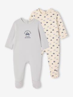 Bébé-Pyjama, surpyjama-Lot de 2 pyjamas bébé garçon en molleton "voitures"