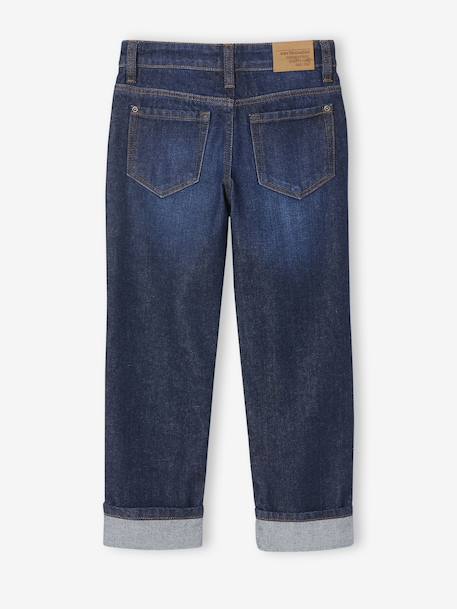 Jean garçon droit à revers denim brut - vertbaudet enfant 