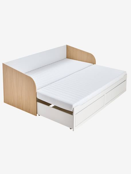 Lit gigogne 80x200cm avec rangement YEL blanc - vertbaudet enfant 