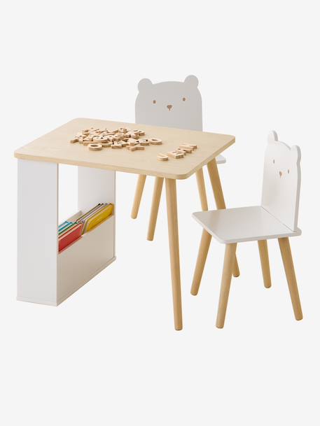 Set table et 2 chaises enfant ourson blanc - vertbaudet enfant 
