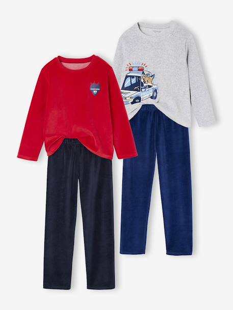 Garçon-Lot de 2 pyjamas garçon velours police 