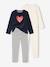 Set van 2 pyjama's fluweel / velours met hartjes voor meisjes ecru - vertbaudet enfant 