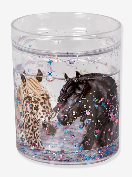 Pot à crayons pailleté pour filles AMIS DES CHEVAUX Die Spiegelburg transparent - vertbaudet enfant 