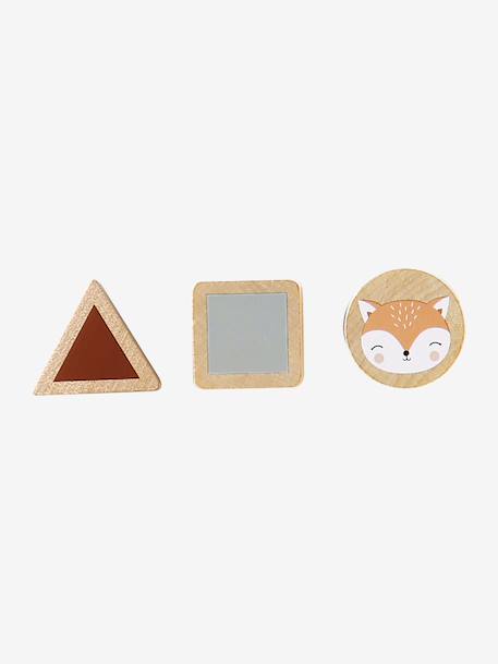 Loopwagen met remmen GREEN FOREST van FSC®-hout geel+hout+rood - vertbaudet enfant 