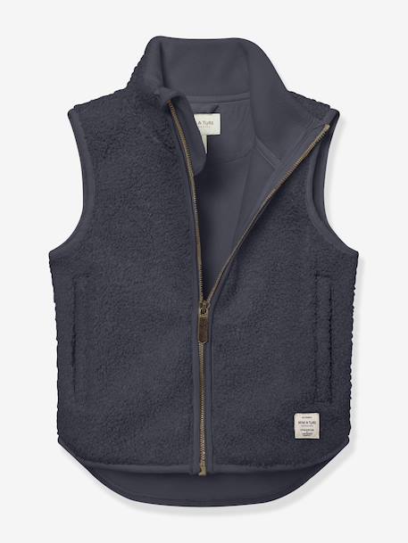 Gilet en polaire Teddy enfants MATBATTAL MINI A TURE bleu foncé - vertbaudet enfant 
