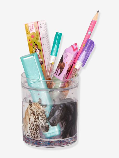 Pot à crayons pailleté pour filles AMIS DES CHEVAUX Die Spiegelburg transparent - vertbaudet enfant 