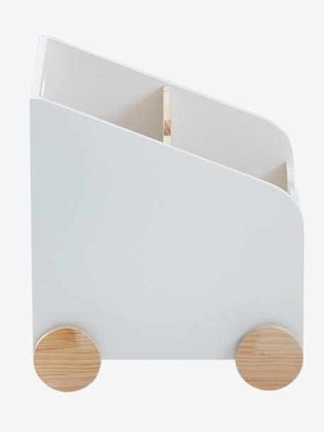 Coffre bibliothèque à roulettes SCHOOL blanc - vertbaudet enfant 