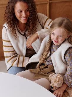 Vêtements de grossesse-Gilet femme sans manches réversible capsule famille