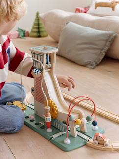 Jouet-Jeux d'imagination-Tour avec rampe de lancement multi-activités en bois FSC®