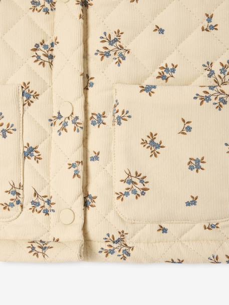 Veste matelassée bébé en velours imprimé vanille - vertbaudet enfant 