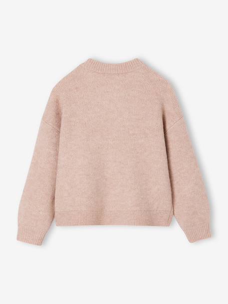 Gilet fille noeuds en velours anthracite+rose poudré - vertbaudet enfant 