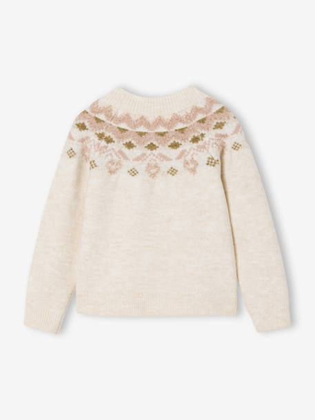 Pull fille jacquard détails brillants vanille - vertbaudet enfant 