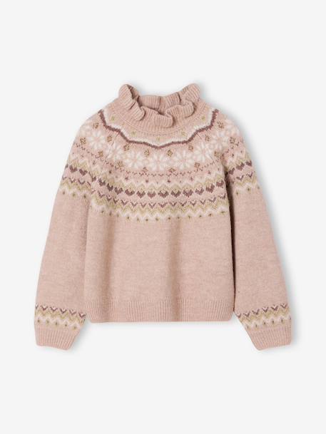 Fille-Pull jacquard détails brillants fille